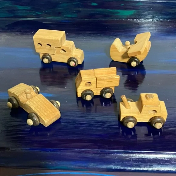 Vintage Lot of The Wooden Toy Company Canada Vehicles
